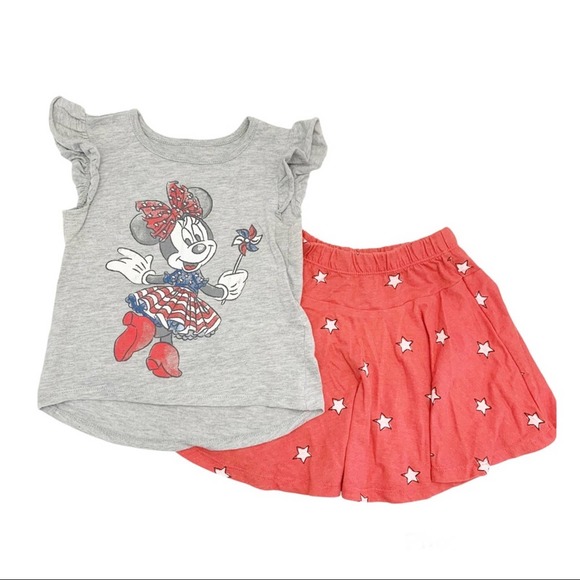 Disney Other - Minnie Mouse outfit Fourth of July skirt & shirt 5T